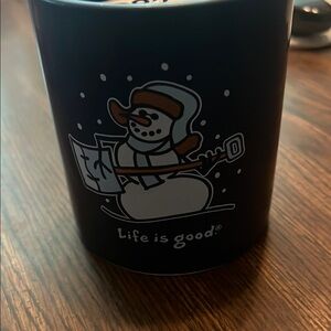 Life Is Good Navy Snowman Candle